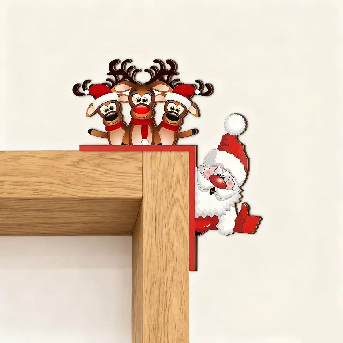 Door Decoration Santa & Reindeer Indoor Outdoor Durable