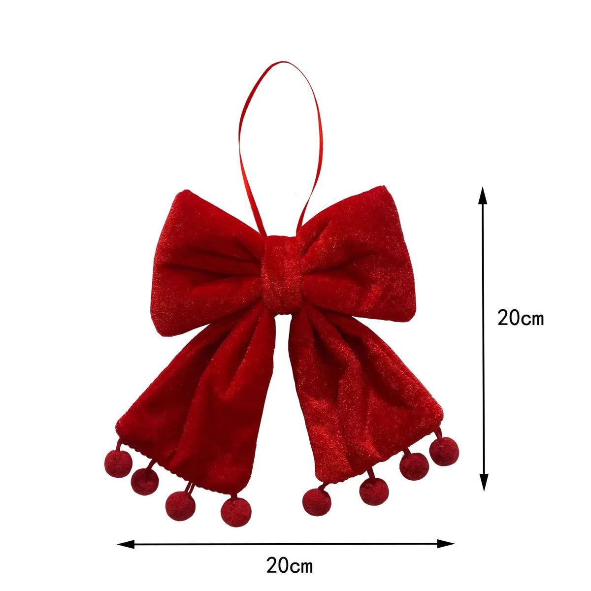 Door Hanger Velvet Pom-Poms Red & Green