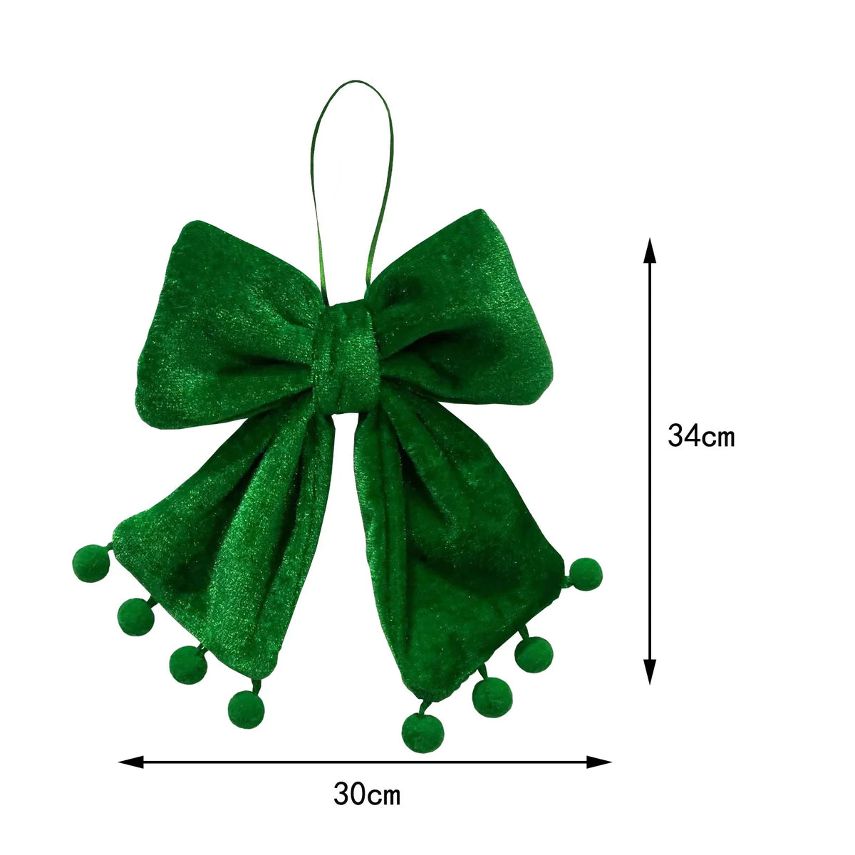 Door Hanger Velvet Pom-Poms Red & Green