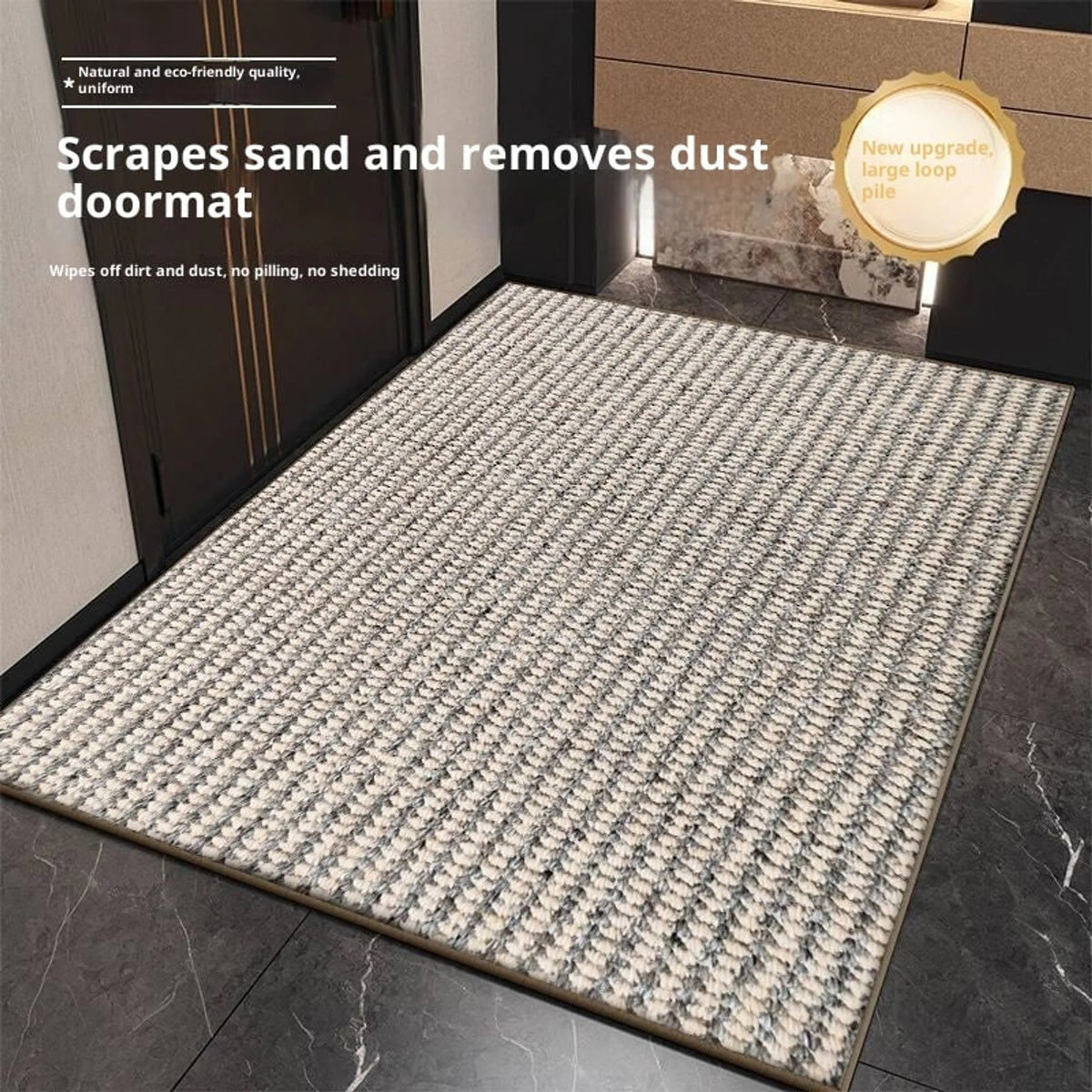 Door Mat Absorbent Woven Loop Pile Non-Slip Machine-Washable