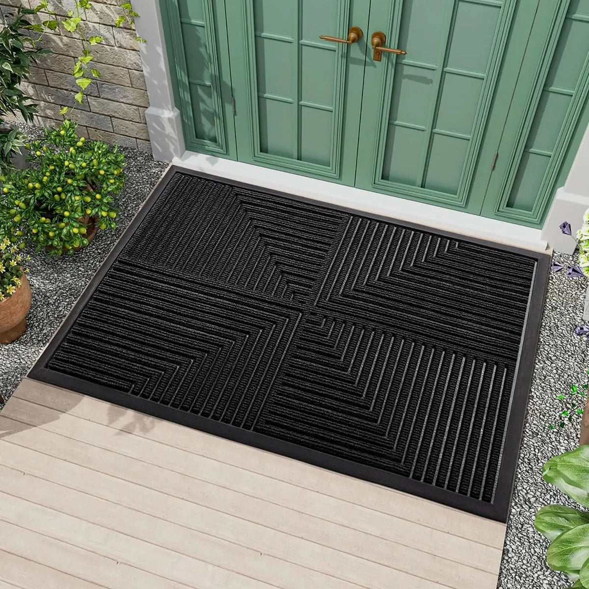 Door Mat Heavy-Duty Rubber Non-Slip Indoor & Outdoor Use