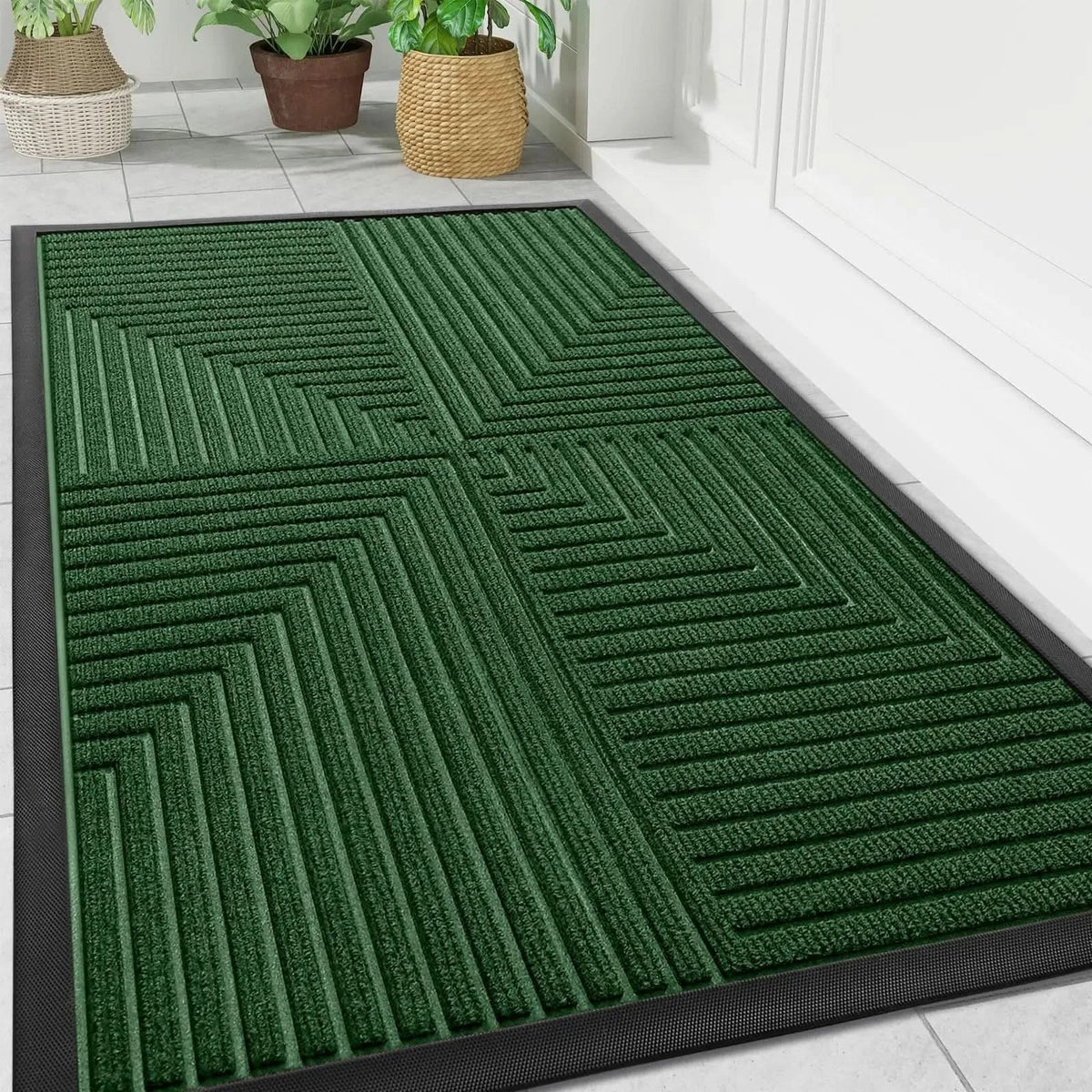 Door Mat Heavy-Duty Rubber Non-Slip Indoor & Outdoor Use