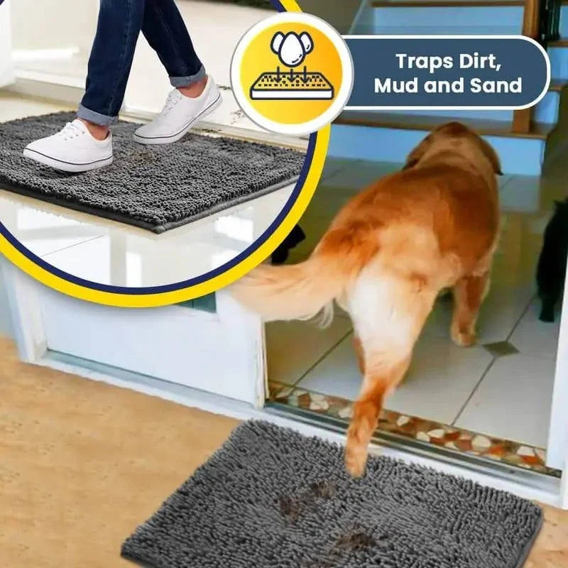 Door Mat Microfiber Chenille Super Absorbent Non-Slip Backing