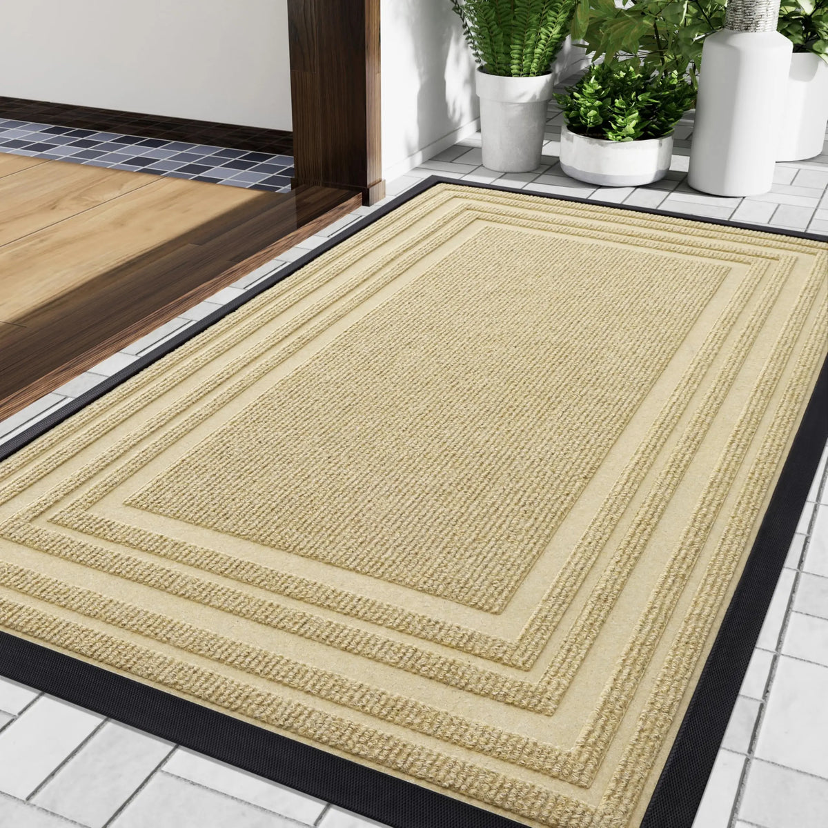 Door Mat Natural Rubber Non-Slip Weather-Resistant