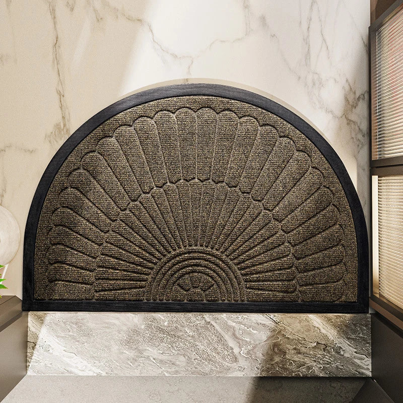 Door Mat Semi-Circular Dense Pile Non-Slip Rubber Base