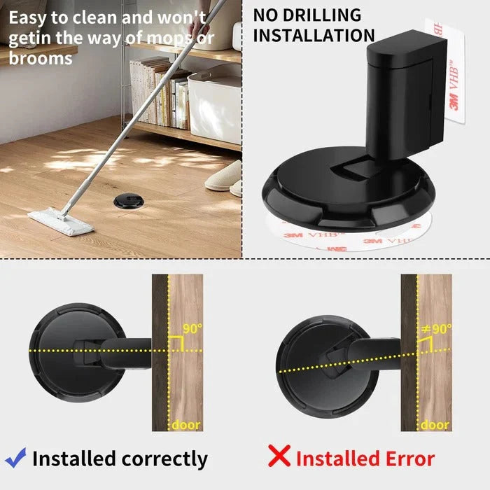 Door Stopper Adjustable 0.98 Inch Adhesive & Screw Mount