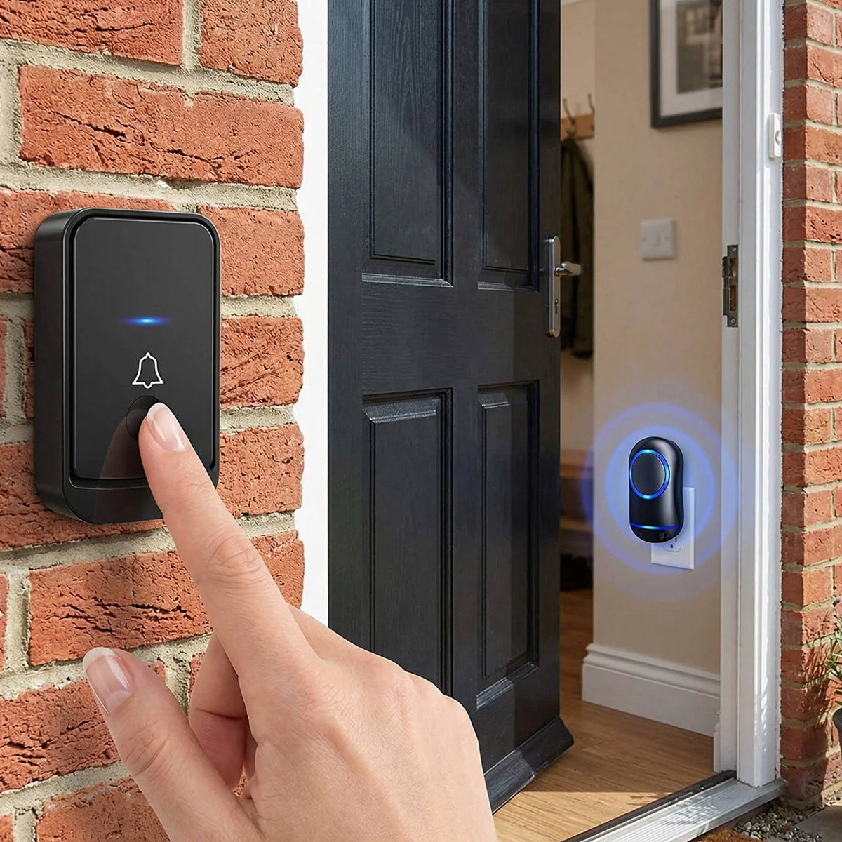 Doorbell Kit 1000 Ft Range Customizable Chimes Weatherproof Button