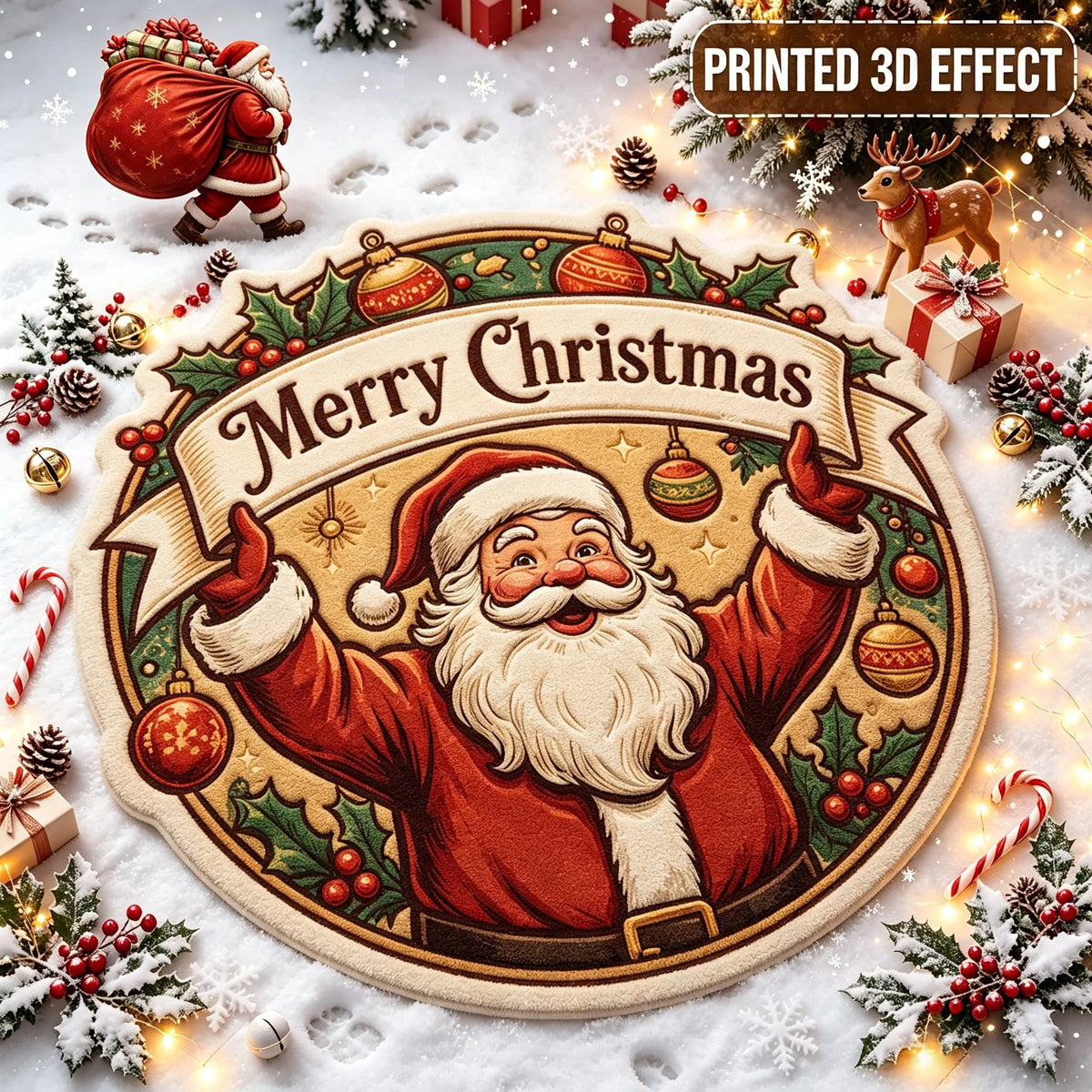 Doormat 3D Printed Santa Wear-Resistant Easy-Clean