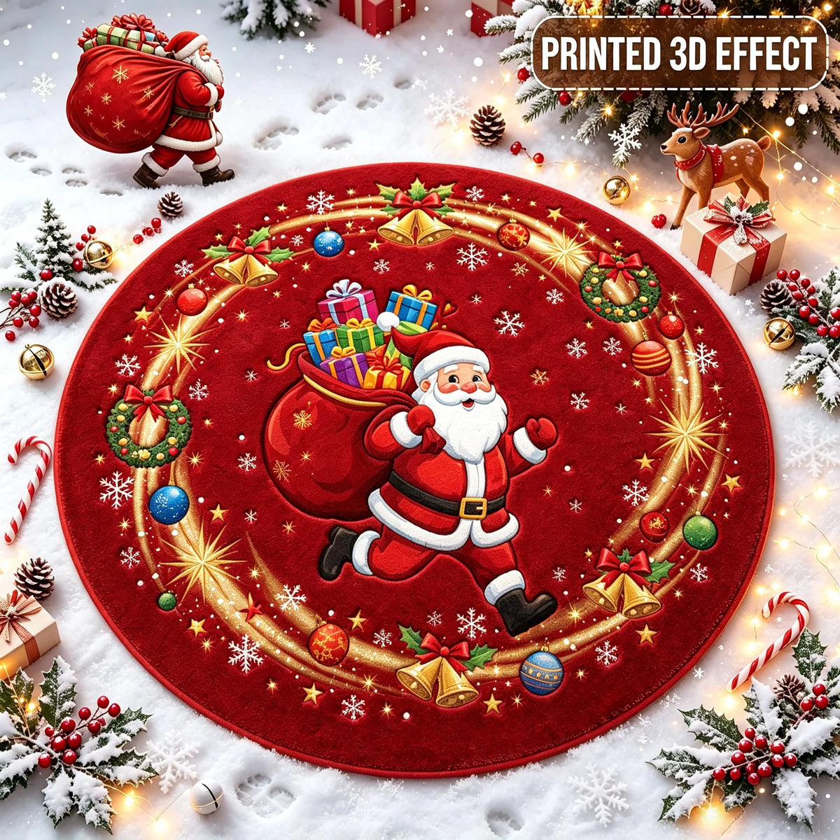 Doormat 3D Printed Santa Wear-Resistant Easy-Clean