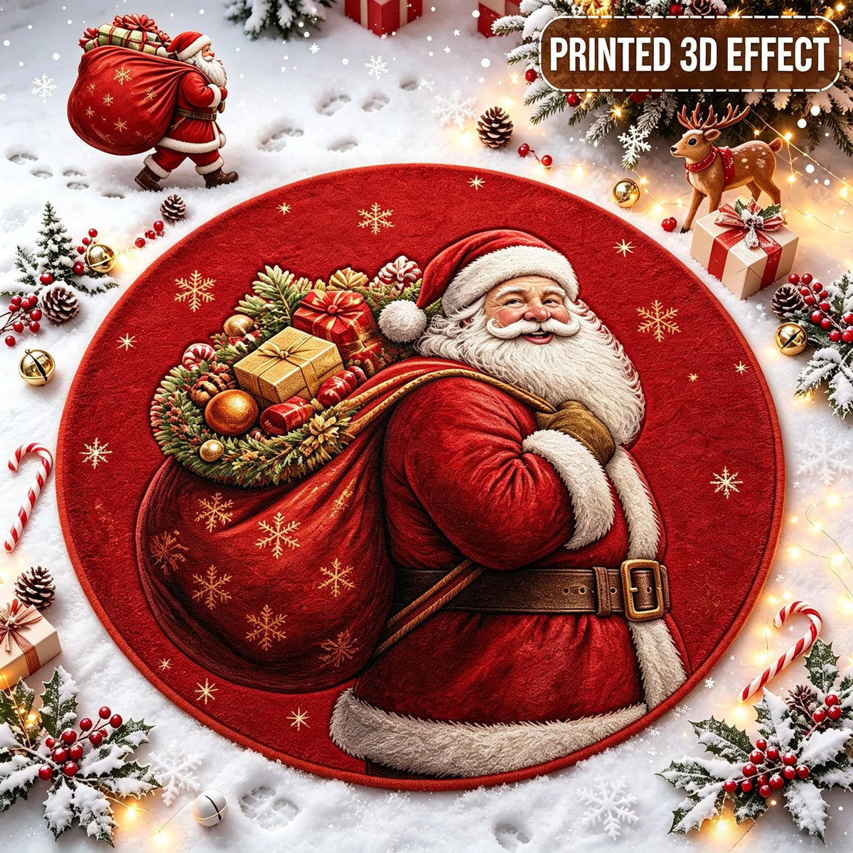 Doormat 3D Printed Santa Wear-Resistant Easy-Clean