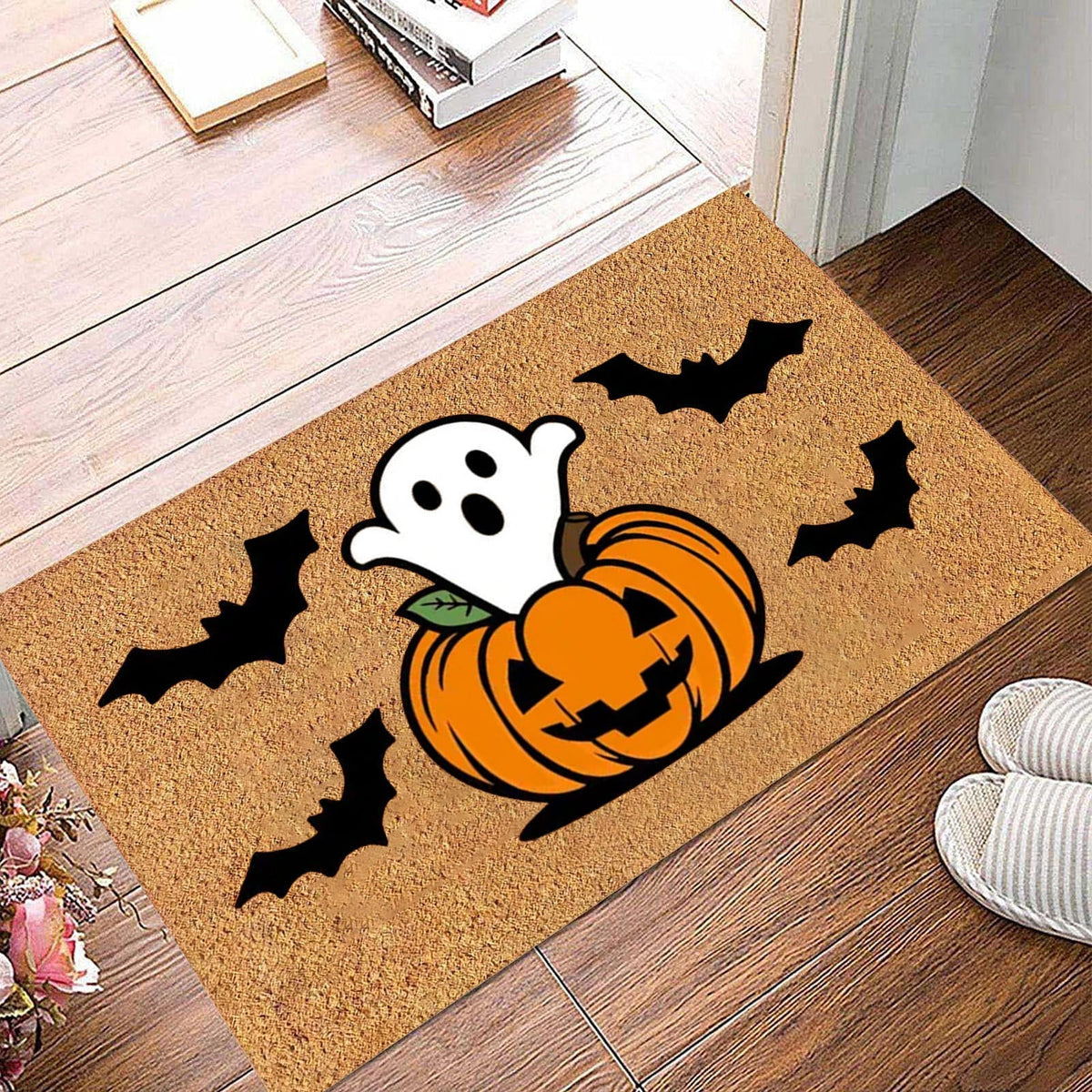 Doormat Coir Fiber Non-Slip Backing Halloween Design