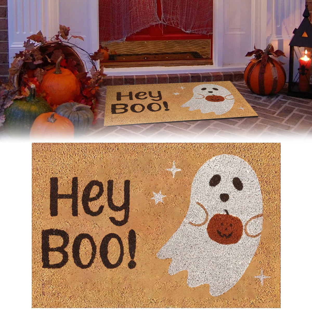 Doormat Coir Fiber Non-Slip Backing Halloween Design