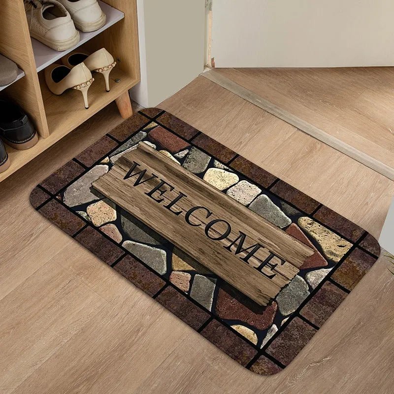 Doormat Floral Pattern Non-Slip Underside