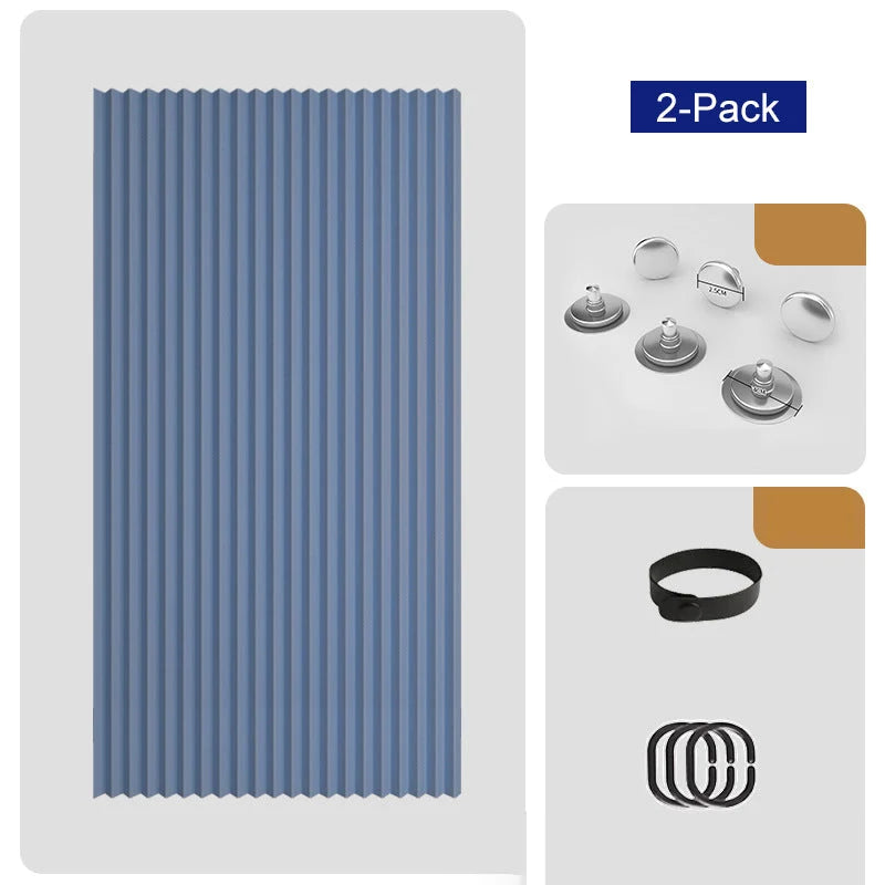 Doorway Curtain Accordion Magnetic Closure No-Drill Installation