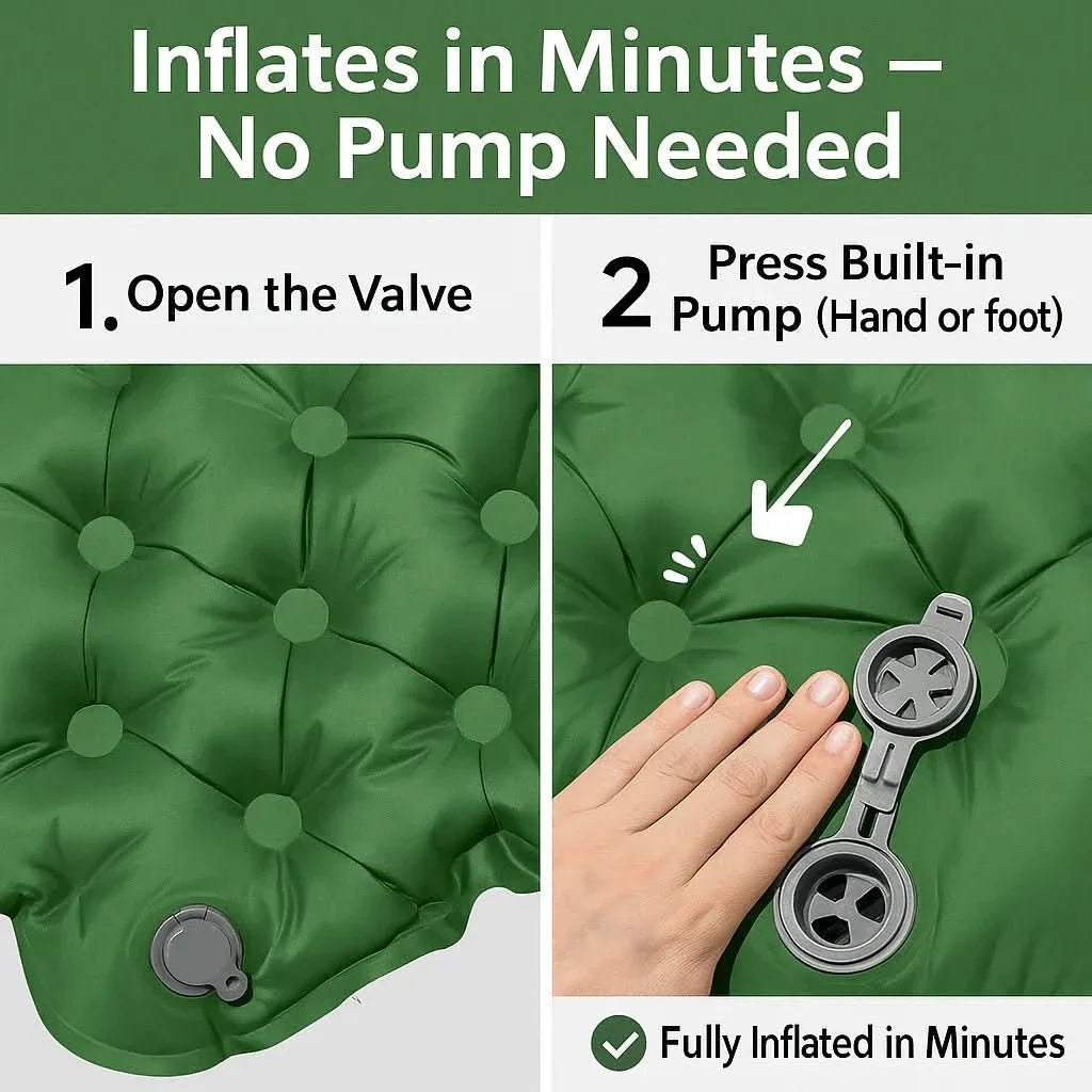 Double Camping Sleeping Mat Self-Inflating Waterproof Lightweight