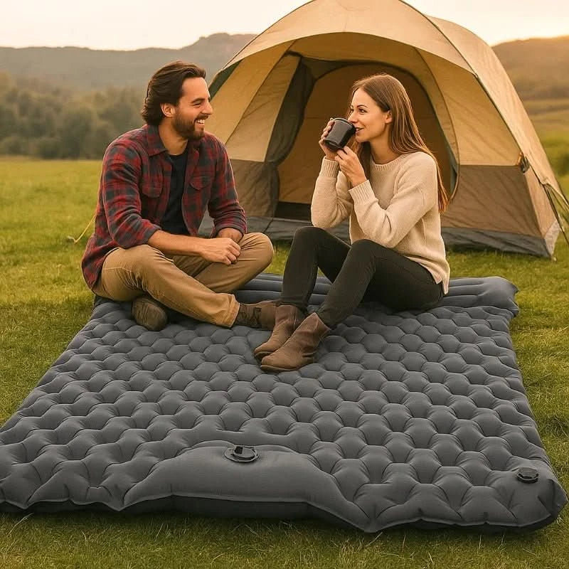 Double Camping Sleeping Pad Self-Inflating Lightweight Waterproof