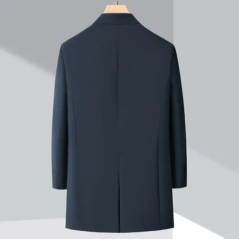 Down Trench Coat Water-Repellent 3/4 Length Lightweight Warmth
