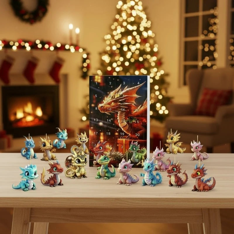 Dragon Advent Calendar 24 Collectible Pendants Numbered Compartments