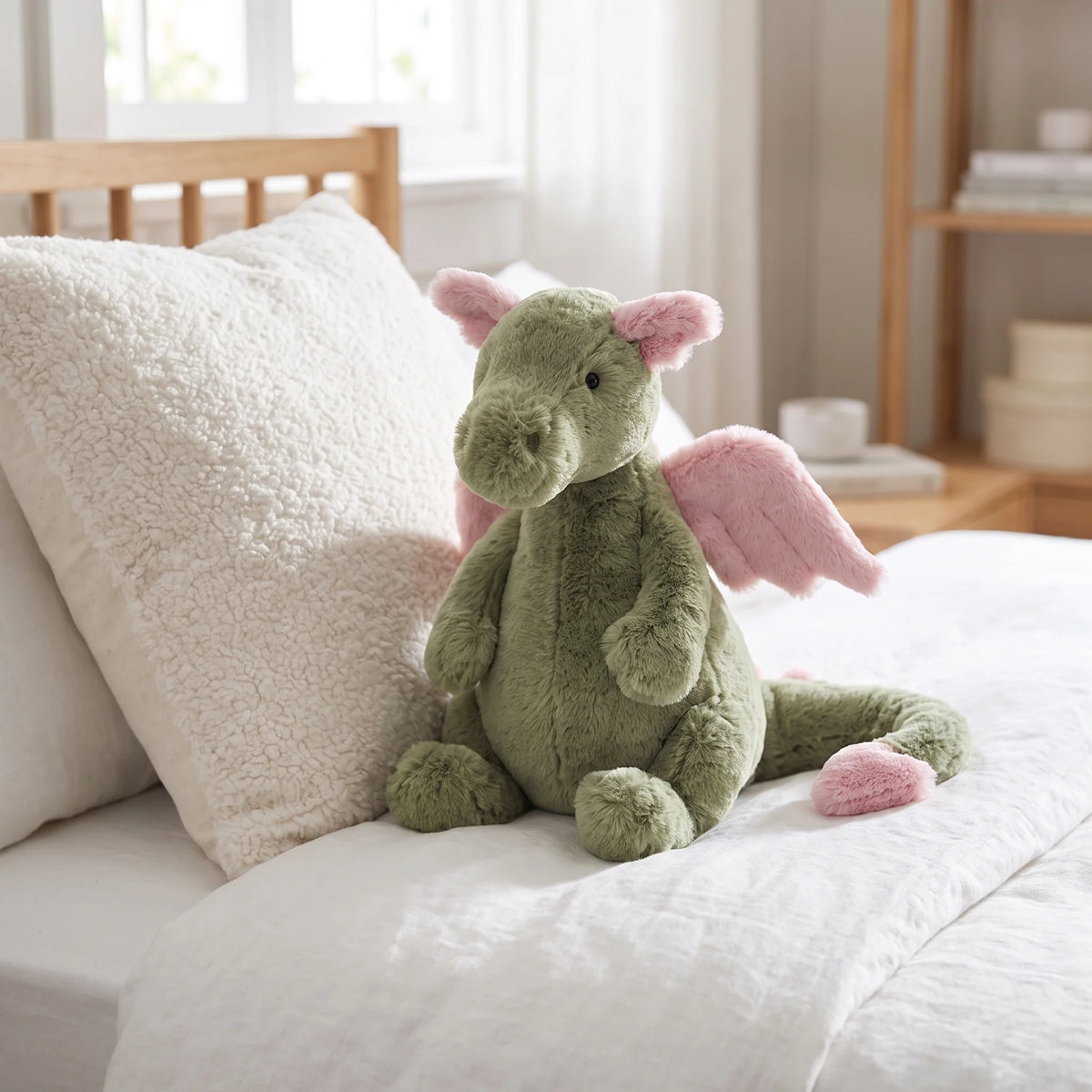 Dragon Plush Toy Soft Fabric Winged Design Hand-Washable