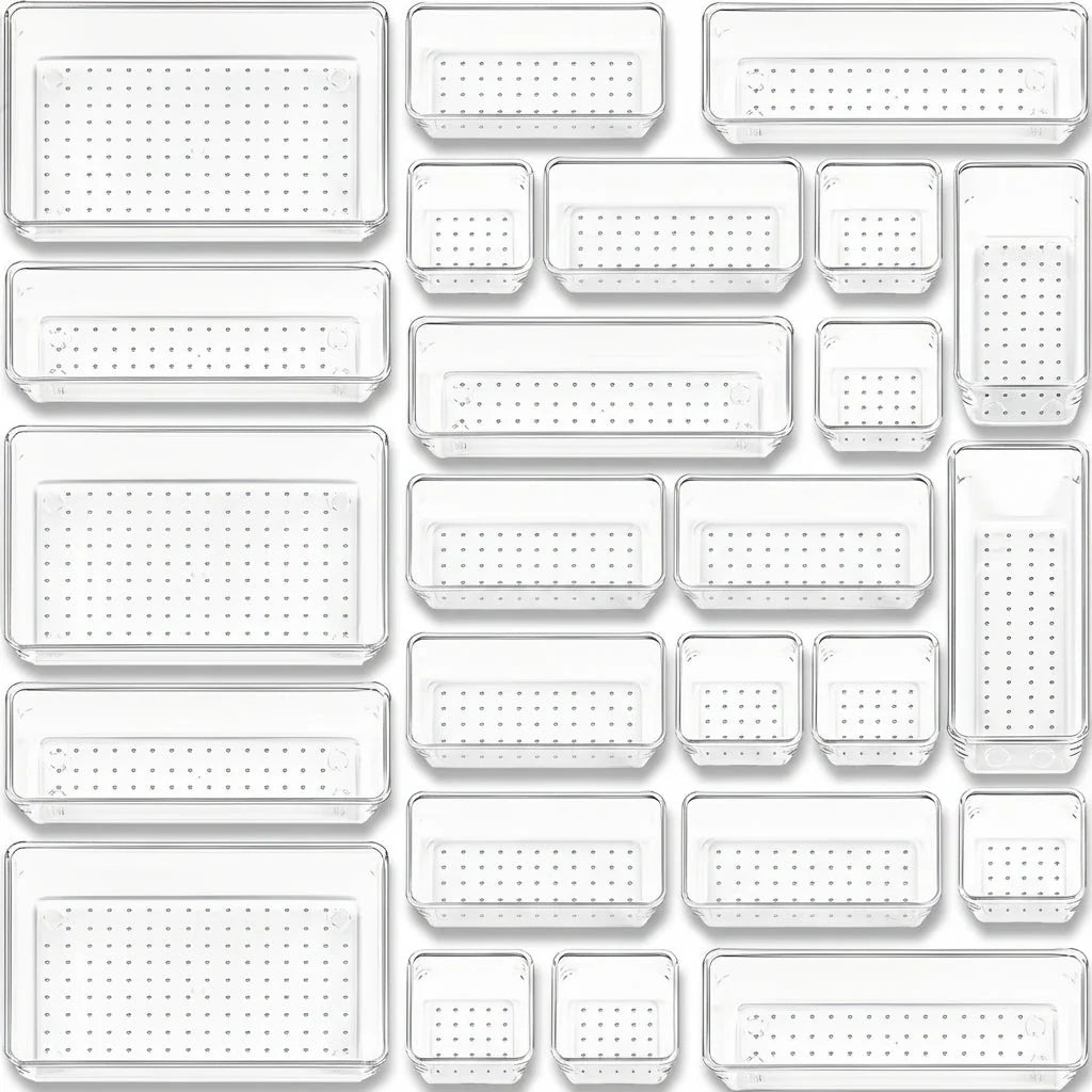 Drawer Organizer Tray Set Tessellating Removable Easy Clean