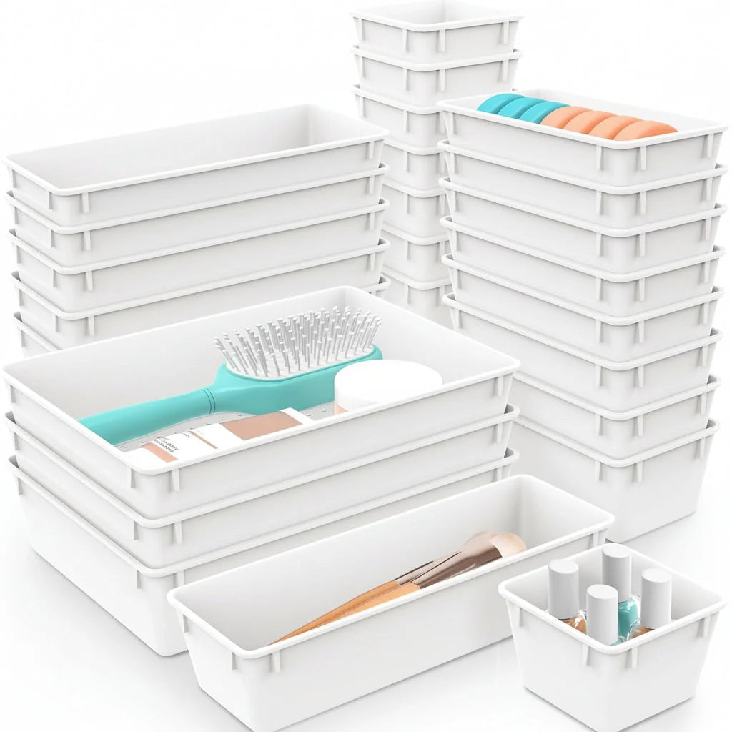 Drawer Organizer Tray Set Tessellating Removable Easy Clean