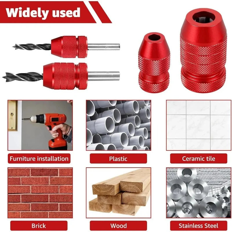 Drill Bit Depth Stop Collar Aluminum Nylon-Lined Tool-Free Adjustment
