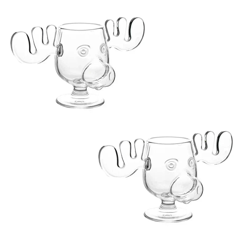 Drinking Glass Antler Design 8.45 Oz