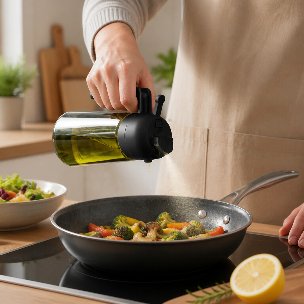 Drip-Free Spray & Pour Glass Oil Dispenser