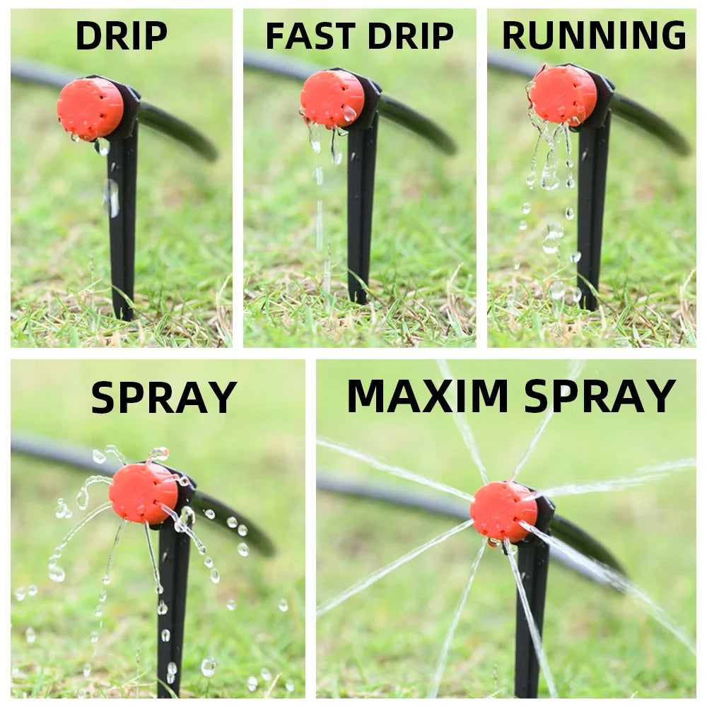 Drip Irrigation System Programmable Timer & Adjustable 8-Hole Heads