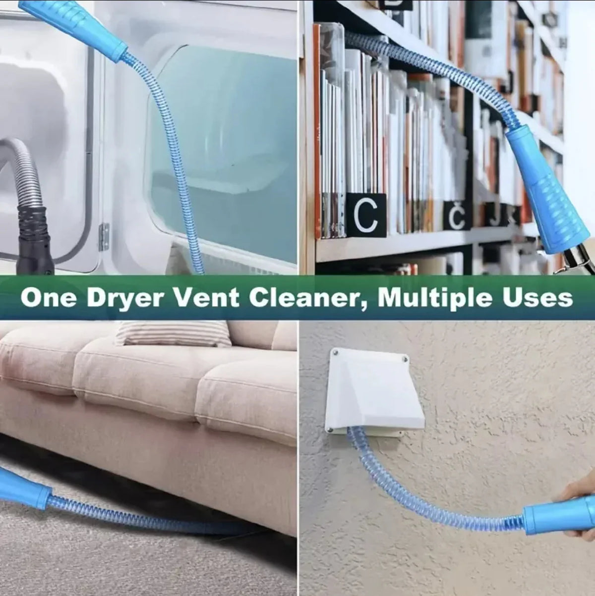 Dryer Vent Cleaner Flexible Long Reach Universal Vacuum Fit