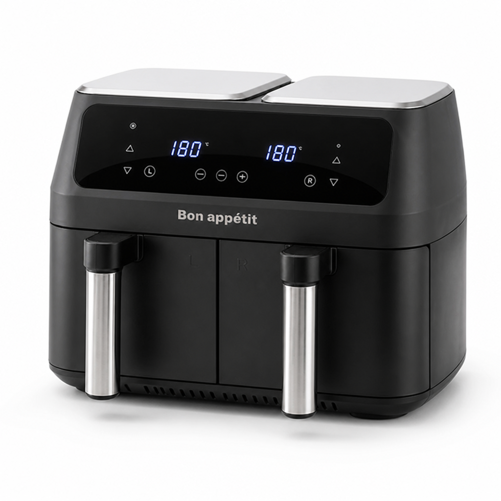 Dual-Basket PFAS-Free Nonstick Air Fryer (8L)