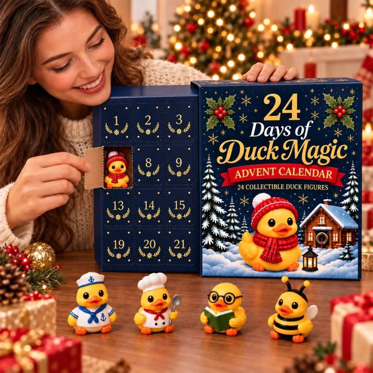 Duck Advent Calendar 24 Festive Collectible Figures