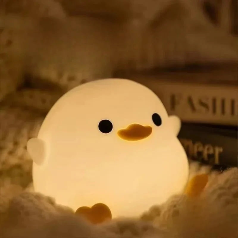 Duck Night Light Soft Silicone USB Rechargeable Tap Control