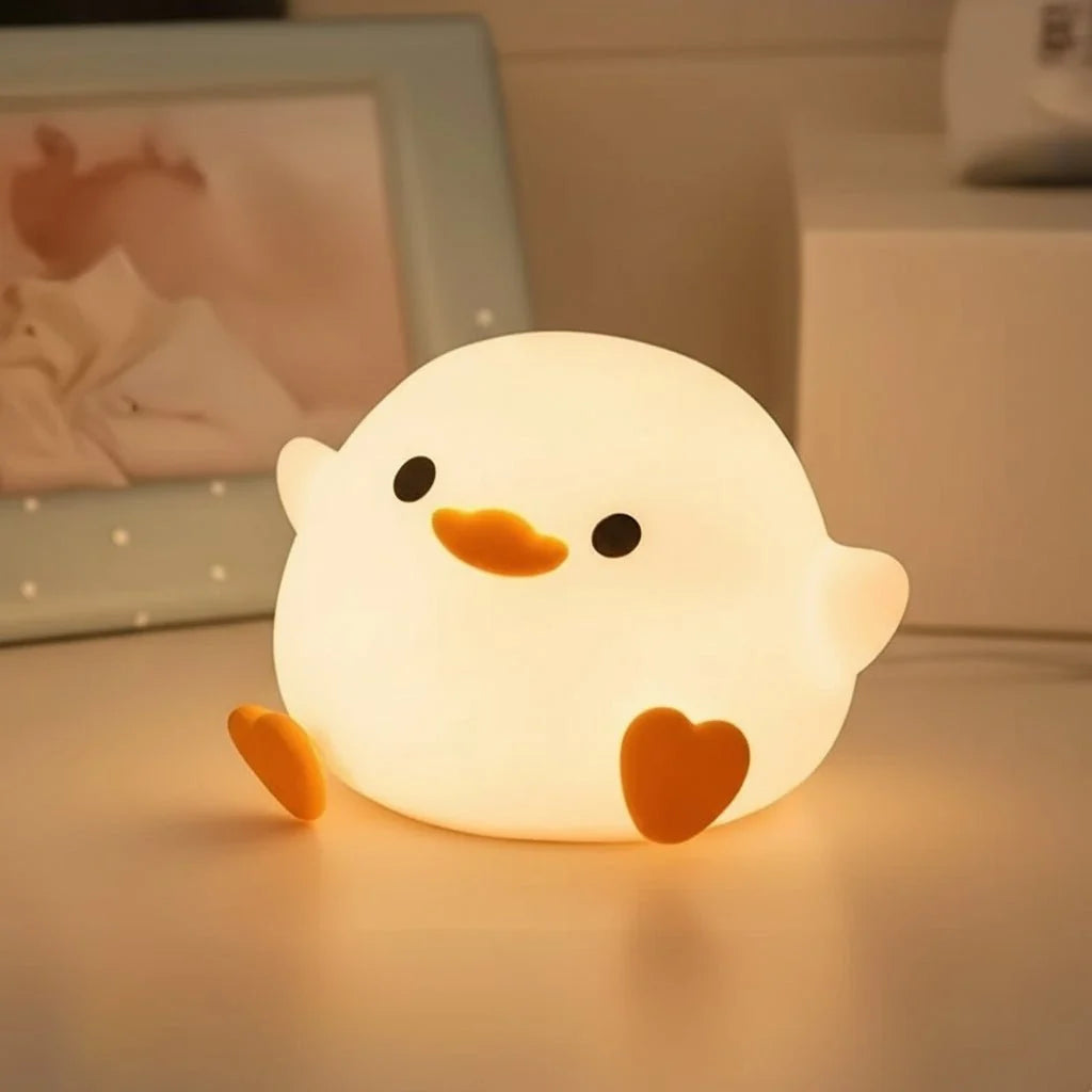 Duck Night Light Soft Silicone USB Rechargeable Tap Control