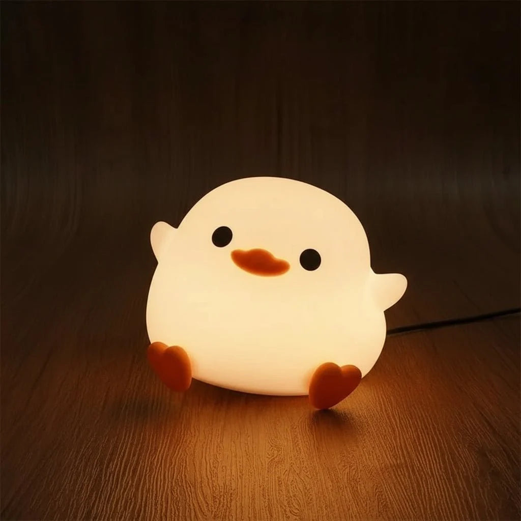 Duck Night Light Soft Silicone USB Rechargeable Tap Control