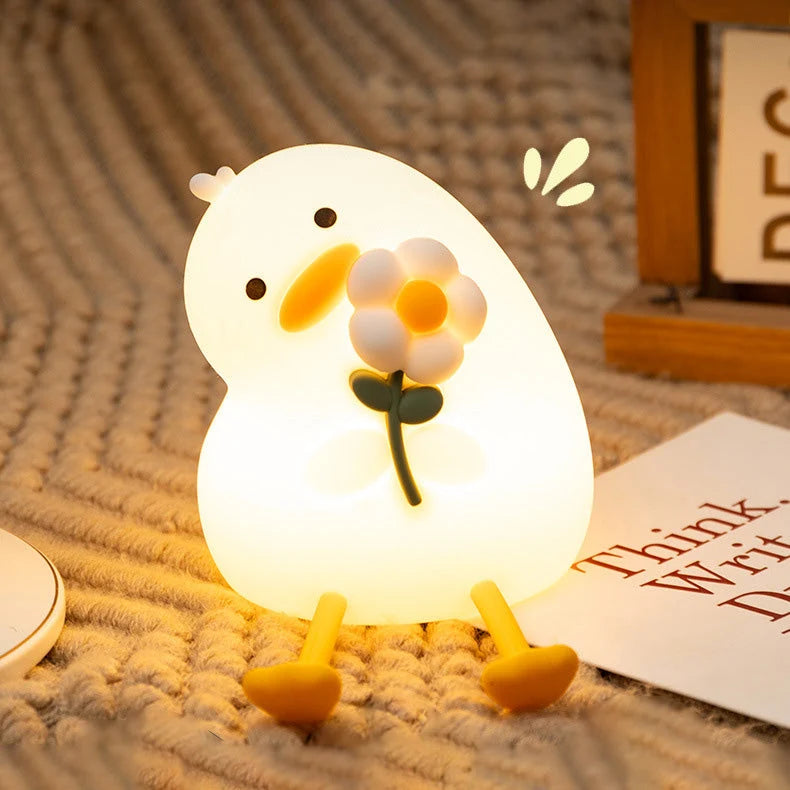 Duck Night Light Soft Silicone Warm LED Glow