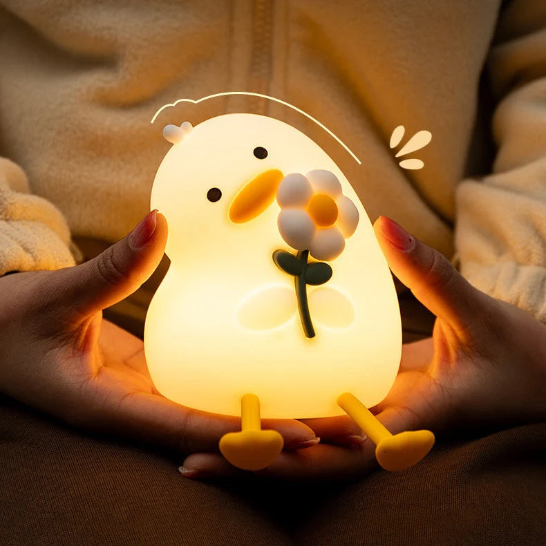 Duck Night Light Soft Silicone Warm LED Glow