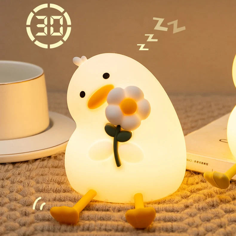 Duck Night Light Soft Silicone Warm LED Glow