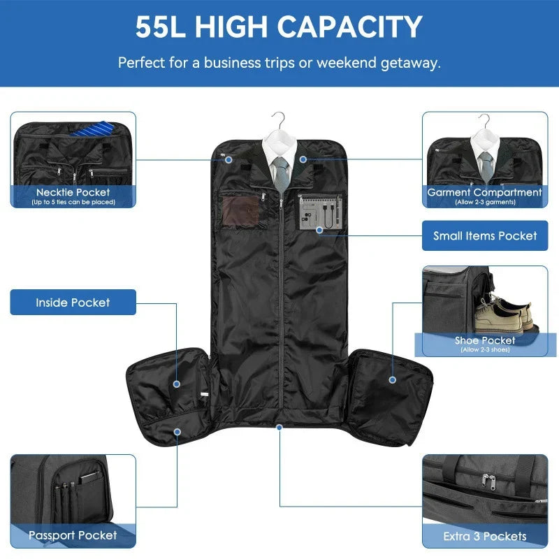 Duffel Bag Large Capacity Multiple Pockets & Adjustable Strap