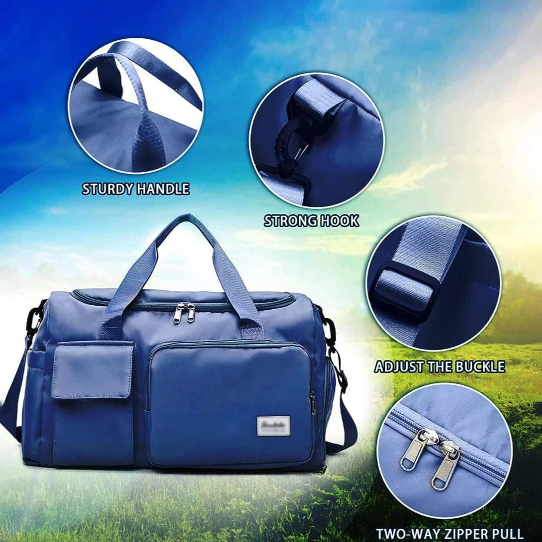 Duffel Bag Separate Shoe Compartment Water-Repellent Design