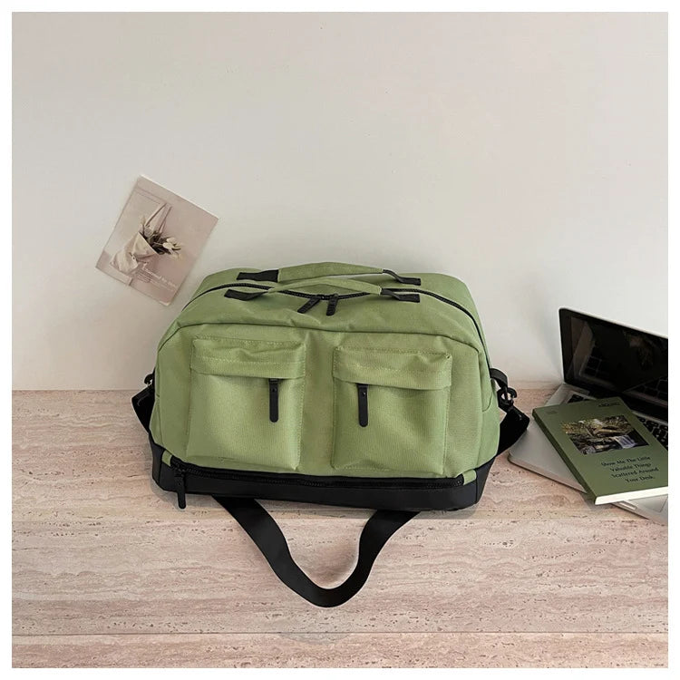 Duffel Bag Water-Resistant Exterior Zipper Pockets & Padded Strap