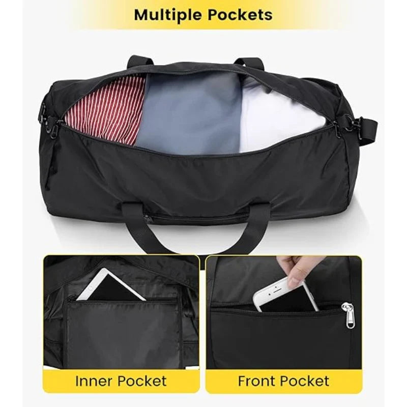 Duffel Bag Water-Resistant Fabric Multiple Pockets & Padded Handles