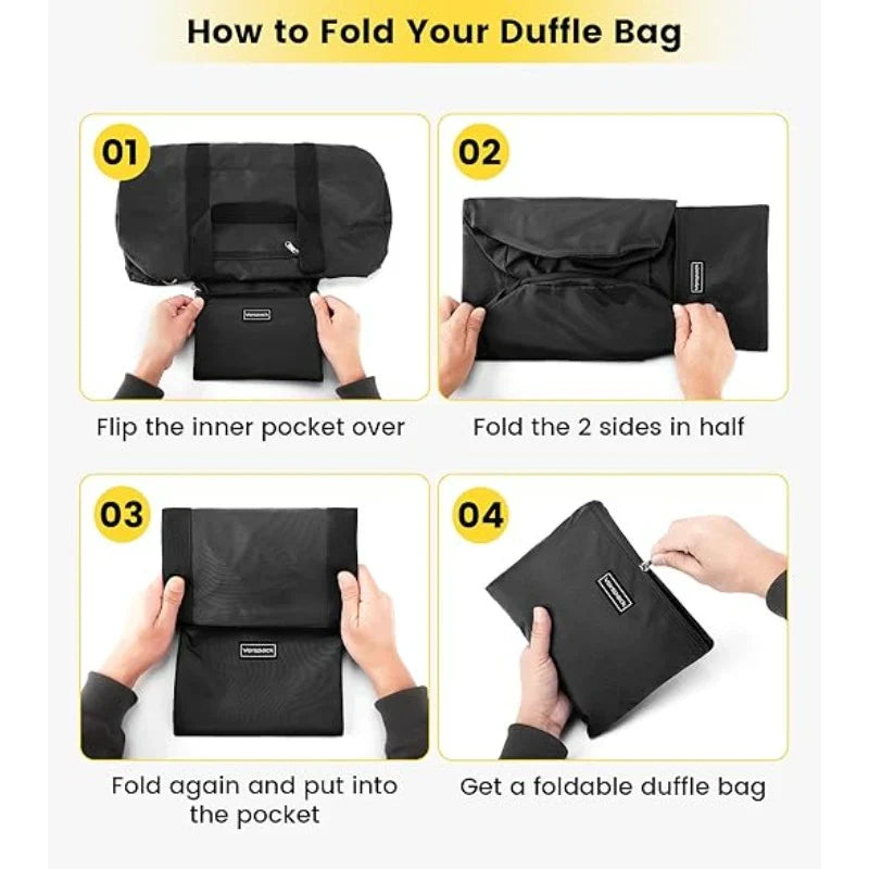 Duffel Bag Water-Resistant Fabric Multiple Pockets & Padded Handles