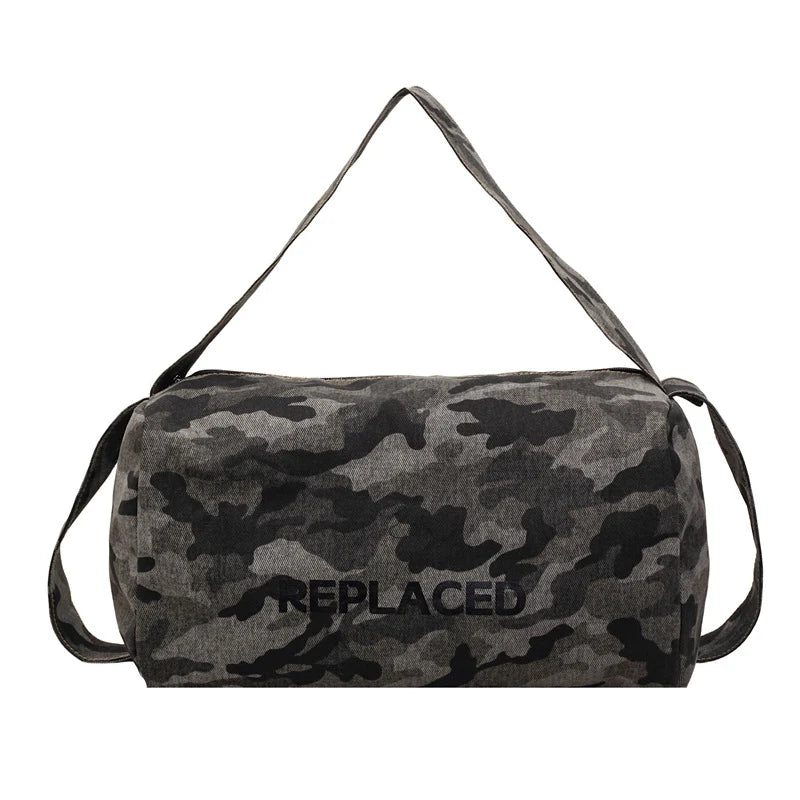Duffle Bag Camo Print Rugged Fabric Adjustable Strap