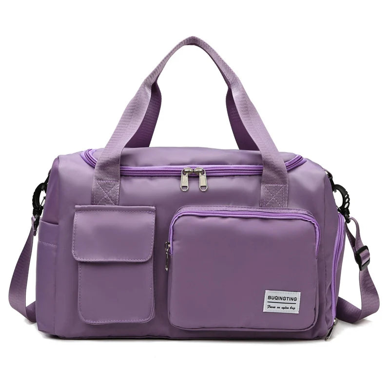 Duffle Bag Water-Resistant Multi-Pocket Shoulder Strap & Handles