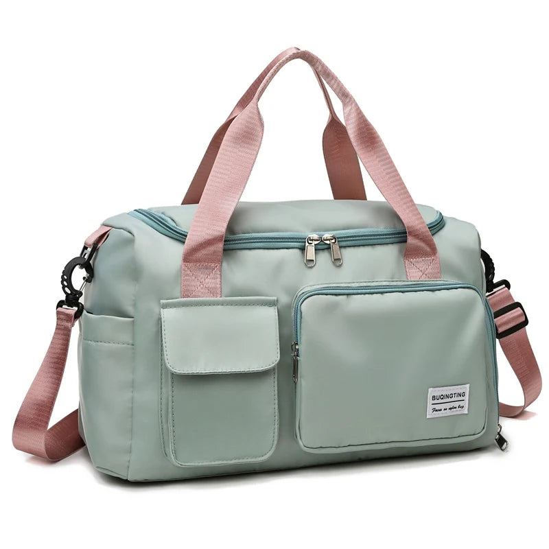 Duffle Bag Water-Resistant Multi-Pocket Shoulder Strap & Handles