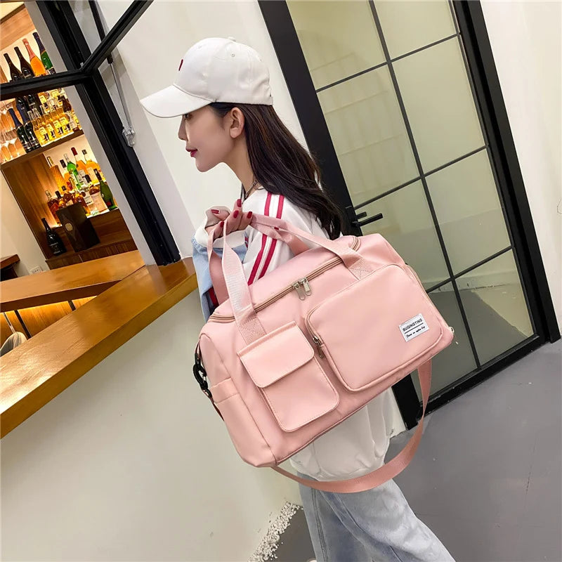 Duffle Bag Water-Resistant Multi-Pocket Shoulder Strap & Handles