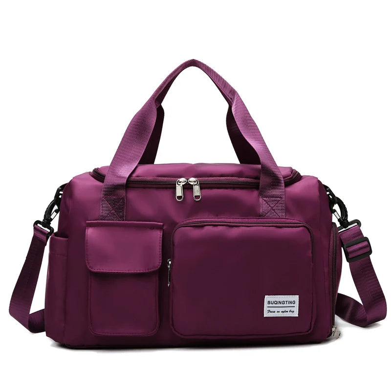 Duffle Bag Water-Resistant Multi-Pocket Shoulder Strap & Handles
