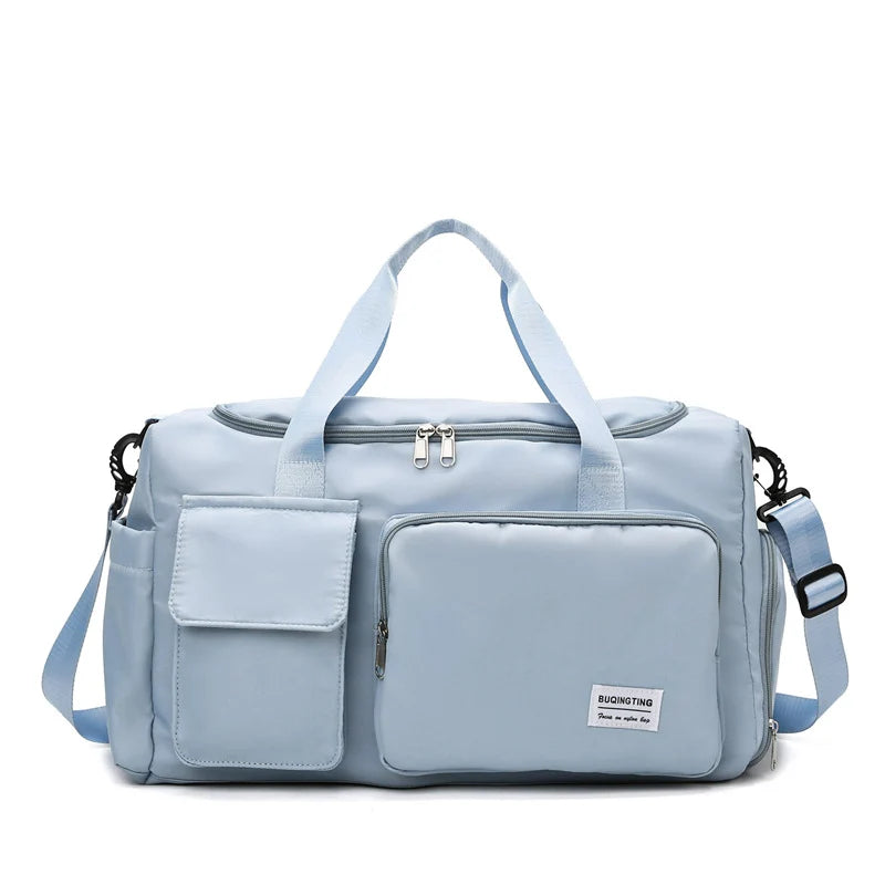 Duffle Bag Water-Resistant Multi-Pocket Shoulder Strap & Handles