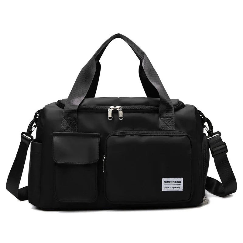 Duffle Bag Water-Resistant Multi-Pocket Shoulder Strap & Handles